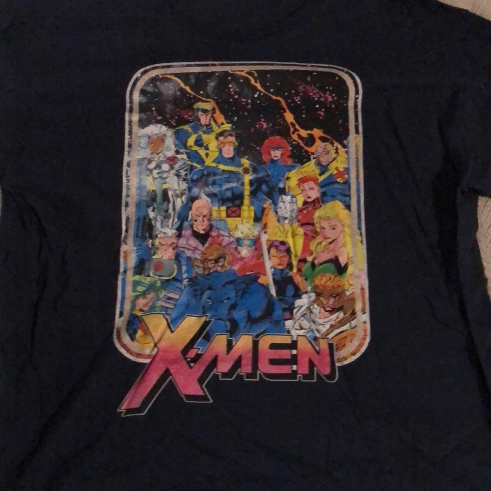 Long sleeve blue x-men t shirt